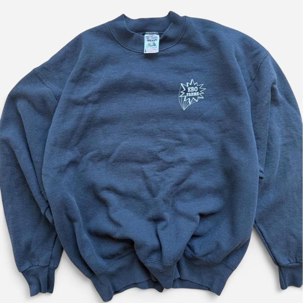 Vintage 90s Fruit of the Loom Navy Crewneck Sweatshirt